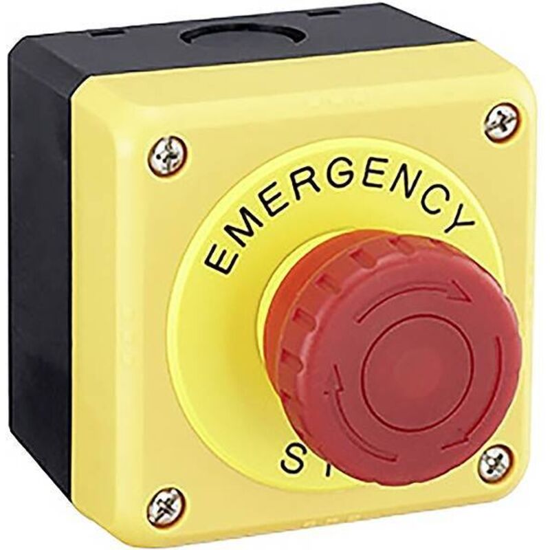 Bouton D'arrêt D'urgence Champignon IP65 - Boîtier ABS étanche - Pour Machines, Ateliers, Sécurité