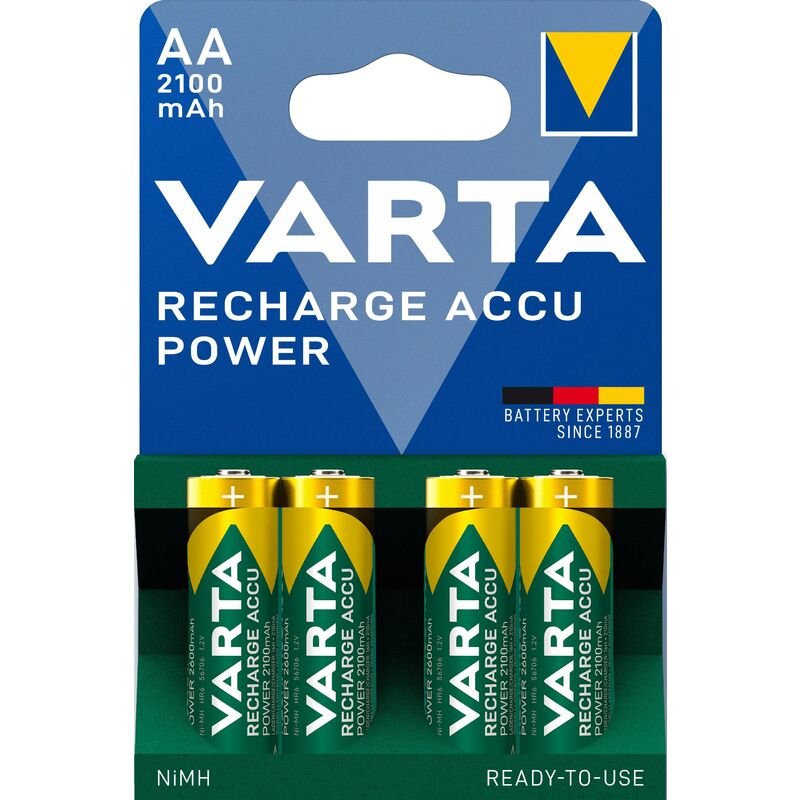 Pile rechargeable LR6 (AA) NiMH Varta RECH.AC.Power AA2100mAh BLI4
