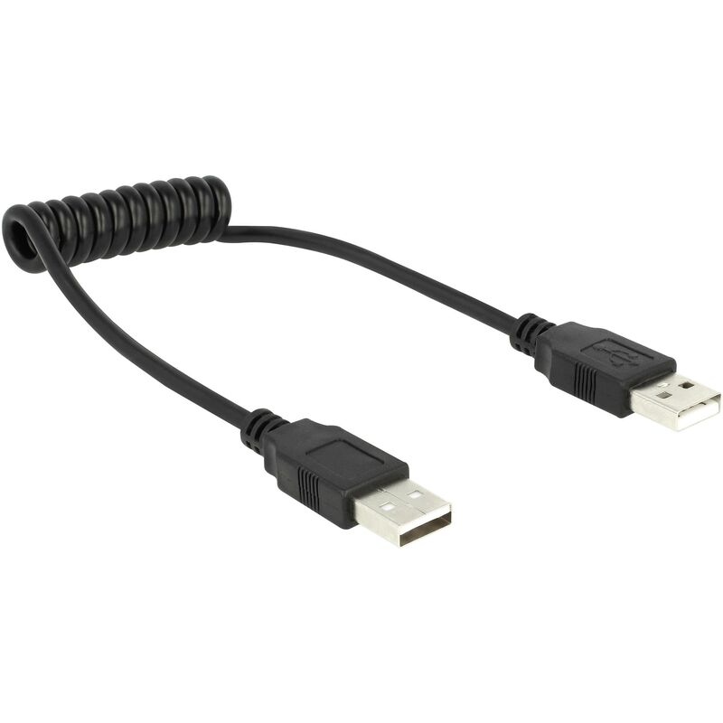 Câble spiralé USB CONRAD 2.0-A noir 20 à 60 cm Y06007