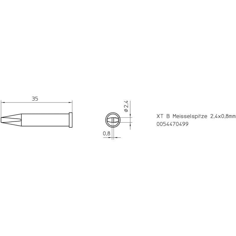 Weller XT-B Panne De Fer à Souder Forme De Burin Taille De La Panne 2.4 ...