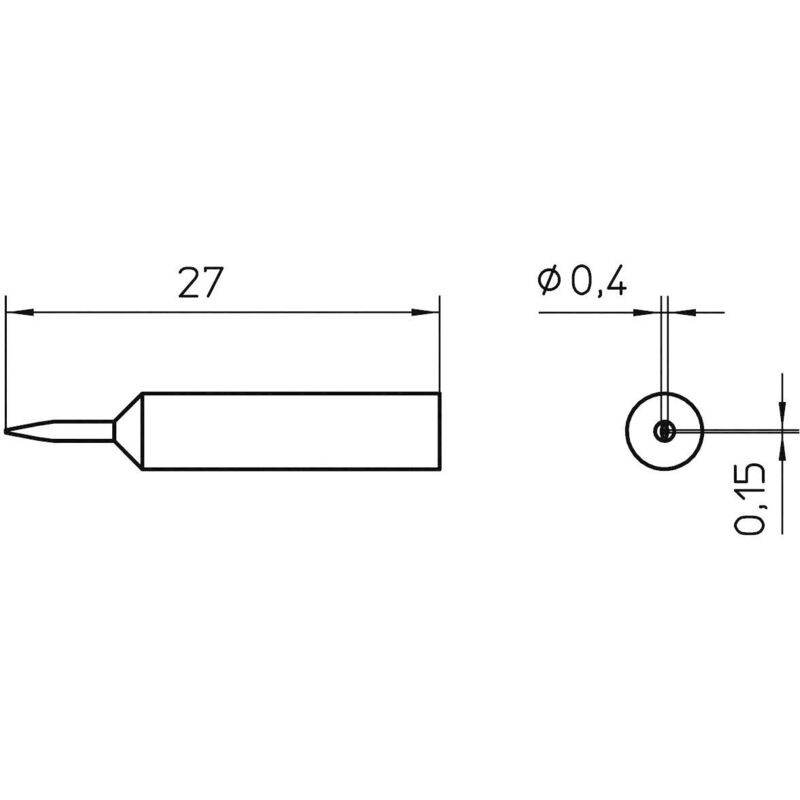 PANNE DE FER À SOUDER - FORME DE BURIN 2.4 mm POUR WE-WE1010