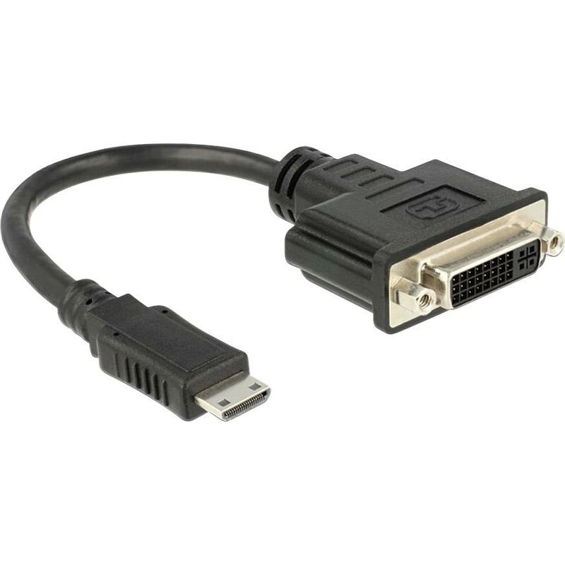 Adaptateur HDMI, DVI Delock 65564 [1x HDMI mâle C mini - 1x DVI femelle 24+5 pôles] 20.00 cm noir A067461