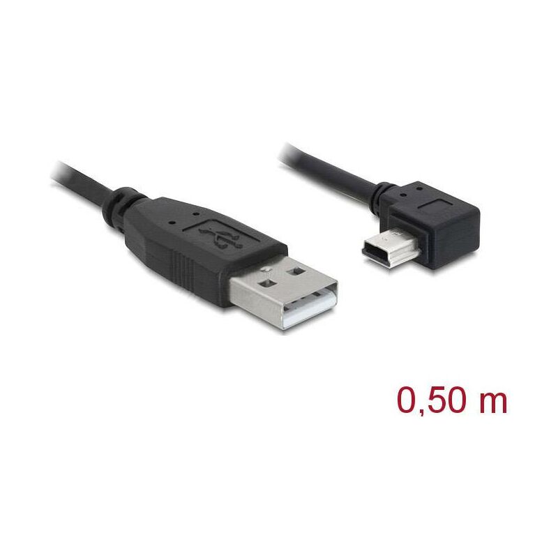 Delock Câble USB USB 2.0 USB-A mâle, USB-Mini-B mâle 0.50 m noir 82680 C670731
