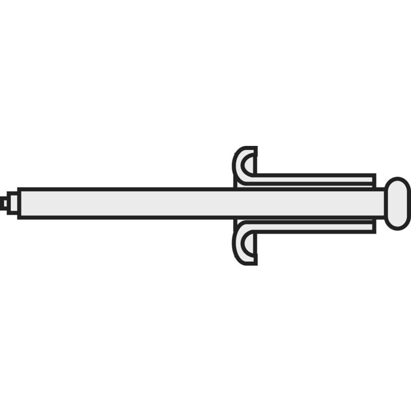 Rivets aveugles 4 x 40 mm - En aluminium - DIN 7337 - Avec tête plate et  mandrin de rupture - Forme A - Nombre de 100 rivets à tête plate