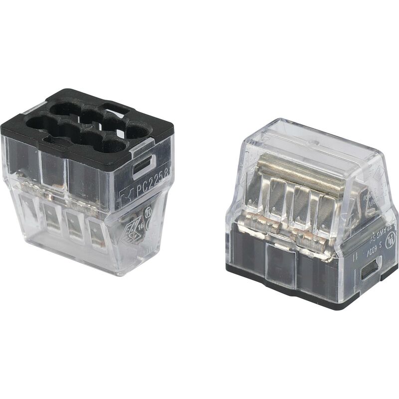 Bornes de connexions rapides automatique, transparent, 0.5-2.5mm²