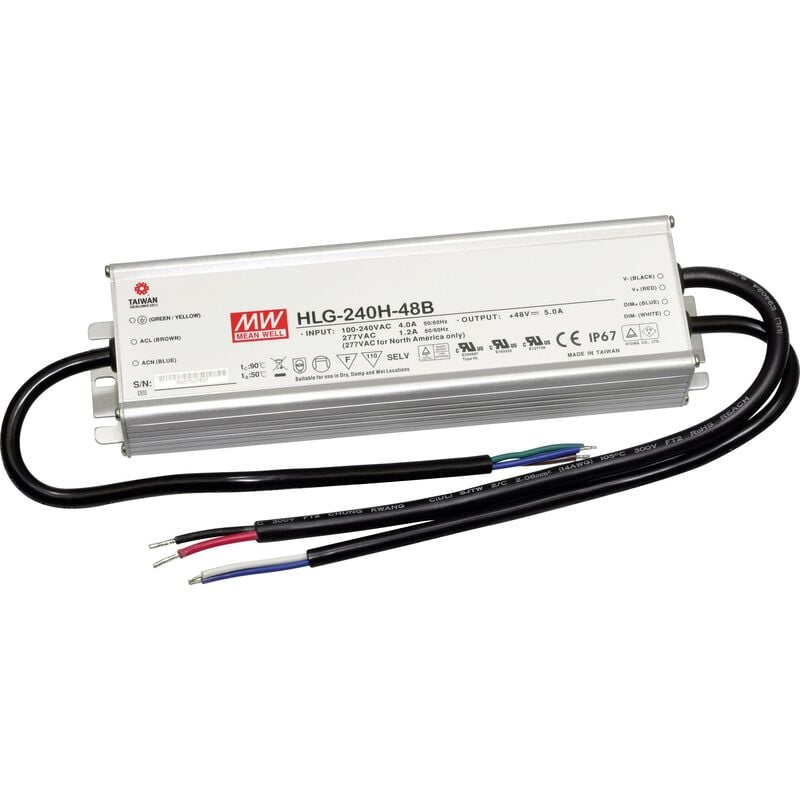 Bloc d'alimentation à découpage LED Driver de LED, Transformateur pour LED à tension constante, à courant constant MW Mean Well HLG-240H-48B 240 W W202521