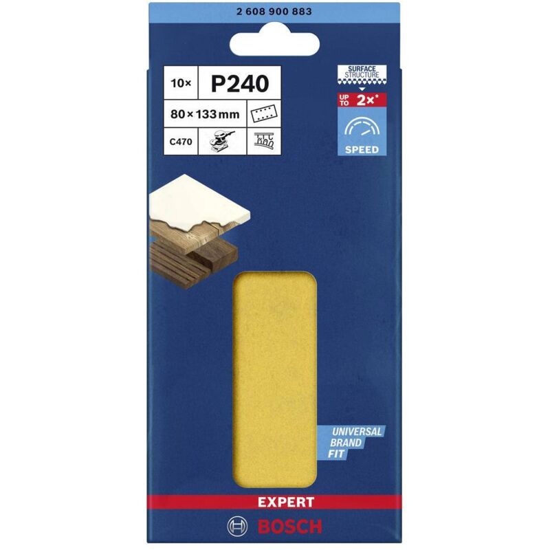 Lot De 50 Abrasifs Réticulés Bosch EXPERT M480 Grain 120 - 115x107mm Pour Ponceuse Excentrique, Réduction Poussière - 13