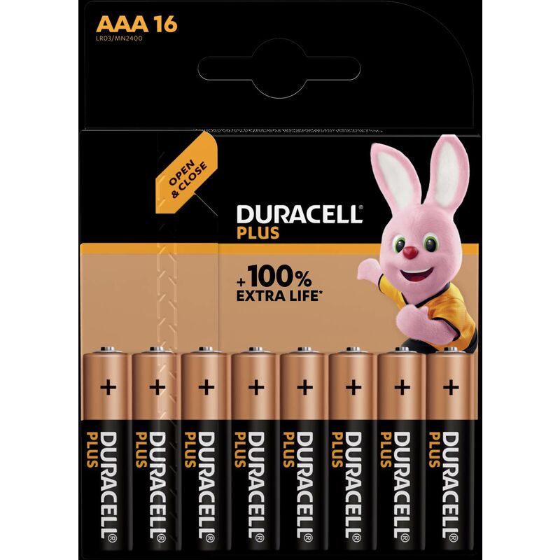 Pile LR3 (AAA) Duracell Plus-AAA CP16 alcaline(s) 1.5 V 16 pc(s) Y071242