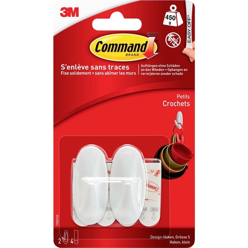 3M Command Crochet pour salle de bain design, blanc ()
