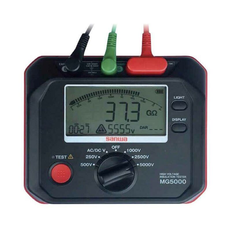 Appareil de mesure de l'isolation Sanwa Electric Instrument MG5000 250 V, 500 V, 1000 V, 2500 V, 5000 V 1 TΩ Q914132