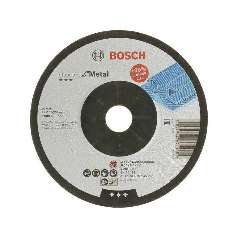 Bosch Accessories Standard for Metal 2608619777 Disque abrasif 150
