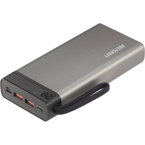 VOLTCRAFT PB-20-PD3.0 Powerbank (batterie supplémentaire) 20000 mAh Power Delivery 3.0 LiPo gris-noir affichage du statut S628512 (1/5)