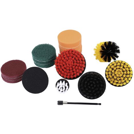 Kit de brosses de nettoyage pour perceuse – 16 pièces en polyamide et PP – Nettoyage efficace des surfaces difficiles d'accès (1/5)