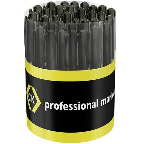 Marqueur permanent professionnel noir – Pointe ronde 1 mm – Encre résistante à l'eau – Lot de 50 unités – C.K Magma (1/5)