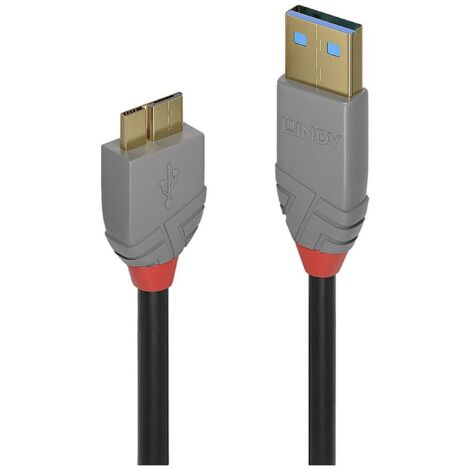 LINDY Câble USB USB 3.2 Gen1 (USB 3.0) USB-A mâle, USB-Micro-B 3.0 mâle 2.00 m noir 36767 S214332 (1/4)