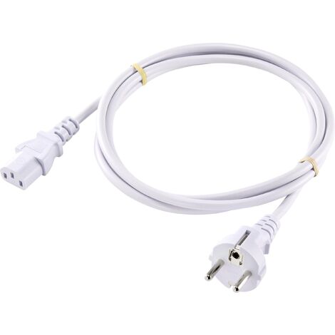 Sygonix SY-5043494 appareils IEC Câble de raccordement blanc 2.00 m S594142 (1/2)