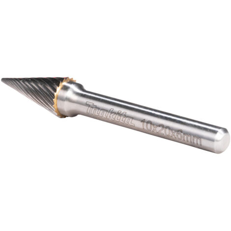 Makita B-52831 Fraise sur tige Carbure de tungstène cône pointu Dimension produit, Ø 10 mm Longueur (1/4)