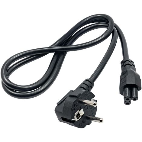 Câble adaptateur Akyga alimentation [1x Prise mâle + contact de protection - 1x Fiche femelle (forme de trèfle) C5] 1.00 m noir C719282