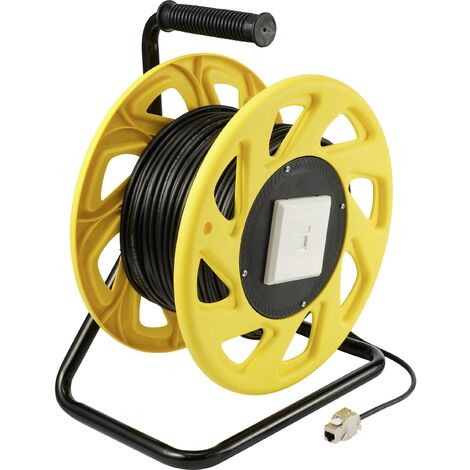 Renkforce RJ45 réseau informatique Enrouleur de câble CAT 6a S/FTP 60 m noir gaine PUR X252832