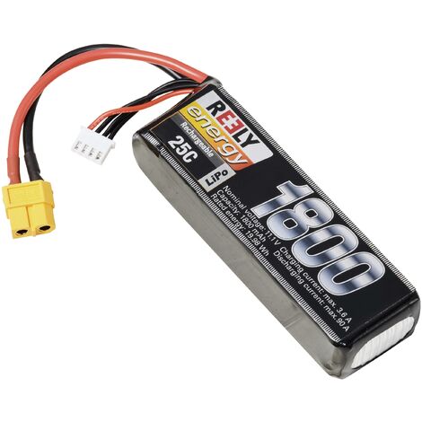 Reely Pack de batterie (LiPo) 11.1 V 1800 mAh Nombre de cellules: 3 25 C Softcase XT60 X949352 (1/3)