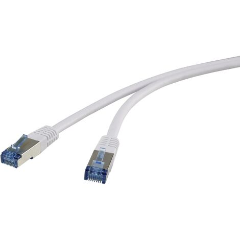 Renkforce RF-4737368 RJ45 Câble réseau, câble patch CAT 6a S/FTP 1.00 m gris très flexible, contacts dorés 1 pc(s) Y868612