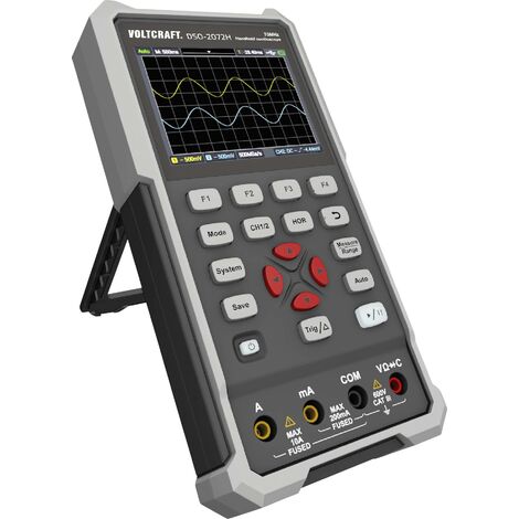 Oscilloscope manuel VOLTCRAFT DSO-2072H 70 MHz 2 canaux 250 Méch/s 8 kpts 8 bits appareil manuel, générateur de fonction, fonctions multimètre Y675382