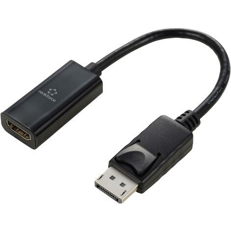 Renkforce RF-5596324 DisplayPort / HDMI Adaptateur [1x DisplayPort mâle - 1x HDMI femelle] noir 4K UHD 23 cm D069852