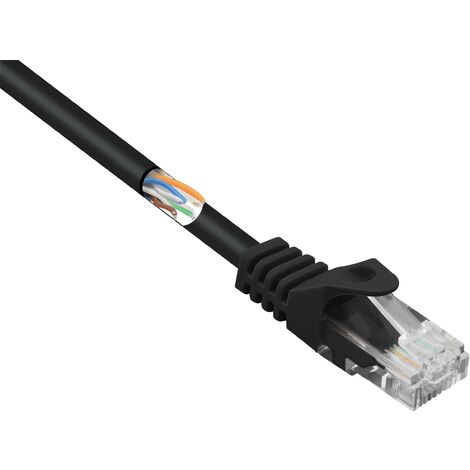 Renkforce RF-5043850 RJ45 Câble réseau, câble patch CAT 5e U/UTP 1.00 m noir avec cliquet d'encastrement 1 pc(s) S590532 (1/4)