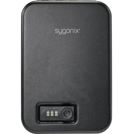 Sygonix – Coffre-fort portable SY4849288 avec serrure à combinaison – Dimensions 245x165x55mm – Poids 1.2kg – Câble de fixation inclus