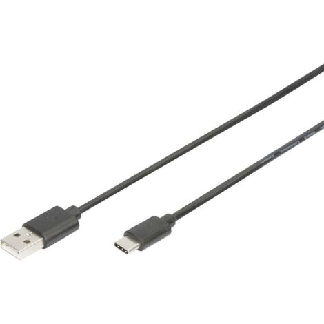 Digitus Câble USB USB 2.0 USB-C® mâle, USB-A mâle 1.00 m noir flexible AK-300154-010-S Q120272 (1/4)