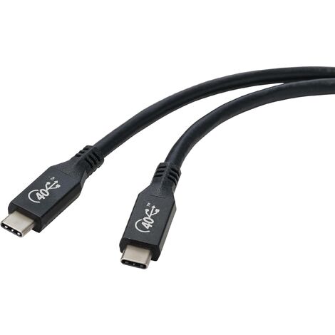 Renkforce Câble USB USB4™ USB-C® 0.80 m noir connecteur aluminium RF-4870098 W237102 (1/5)