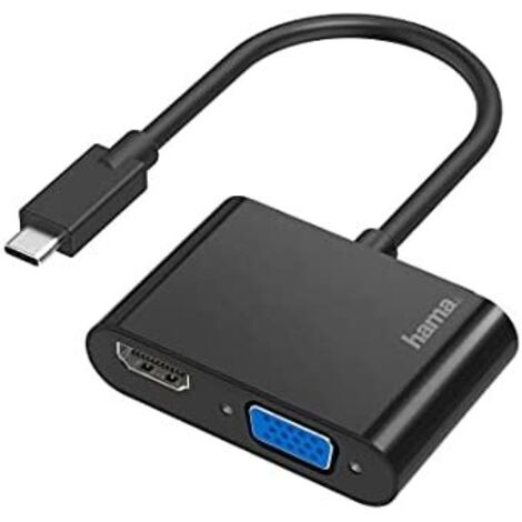 Hama 00200313 USB-C® / HDMI / VGA Adaptateur [1x USB-C® mâle - 1x VGA femelle, HDMI femelle] noir (1/3)