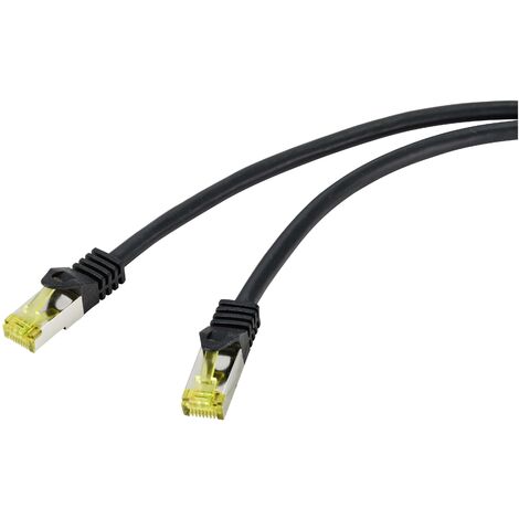 Renkforce RF-4995166 RJ45 Câble réseau, câble patch CAT 6a (câble brut CAT 7) S/FTP 10.00 m noir gaine TPE, flexible, ignifuge 1 pc(s) W043622