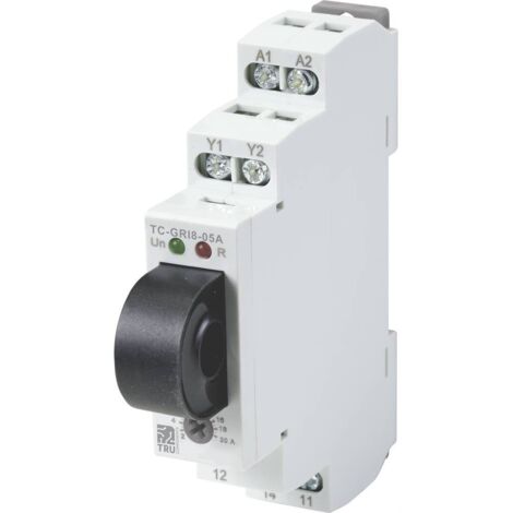 Tru Components – Relais de contrôle de courant GRI8-05A – Alimentation AC/DC 24-240V – Surveillance surintensité et sous-courant – Montage rail DIN - W078602 (1/6)