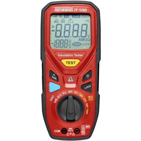 Benning IT 100 Appareil de mesure de l'isolation 50 V, 100 V, 250 V, 500 V, 1000 V 20 GΩ X925332
