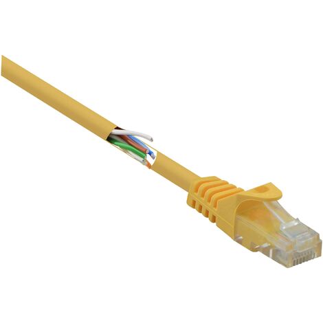 Renkforce RF-5224648 RJ45 Câble réseau, câble patch CAT 5e U/UTP 0.15 m jaune avec cliquet d'encastrement, sans halogène 1 pc(s) X952512 (1/4)
