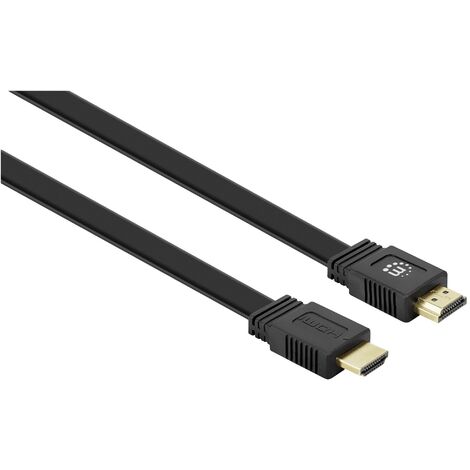 Câble de raccordement Manhattan HDMI Fiche mâle HDMI-A, Fiche mâle HDMI-A 10.00 m noir 355643 4K UHD (1/5)
