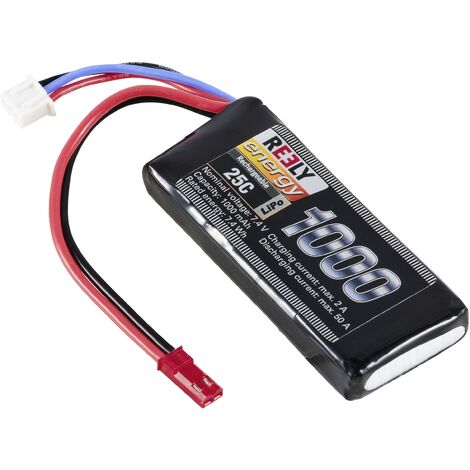Reely Pack de batterie (LiPo) 7.4 V 1000 mAh Nombre de cellules: 2 25 C Softcase BEC X983682