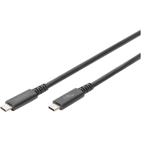 Digitus Câble USB USB 3.2 Gen2, USB 3.2 Gen2x2, USB 3.2 Gen1 USB-C®, USB-C® mâle 0.80 m noir flexibl (1/3)