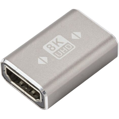 SpeaKa Professional SP-11301992 HDMI Adaptateur [1x HDMI femelle - 1x HDMI femelle] gris UHD 8K @ 60 Hz, UHD 4K @ 120 Hz connecteur aluminium C531062 (1/5)