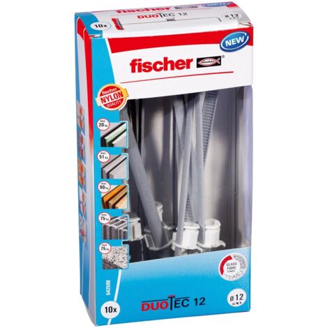 Fischer – Cheville pour support creux 542590 – Nylon 60mm – Lot de 10 – Installation facile dans plaques de plâtre et béton