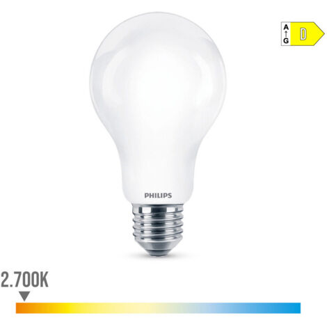 Ampoule LED standard PHILIPS E27 13W 2000lm 2700K Lumière chaude 7x12,1cm