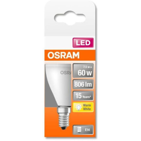 OSRAM HOMELIGHTING 4058075428522 LED CEE F (A - G) E14 forme de poire 7 W = 60 W blanc chaud (Ø x L) 47 mm x 79 mm 1 pc(s) A677022 (1/5)