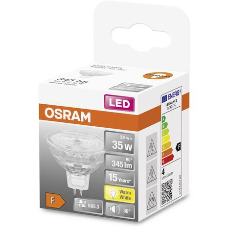 OSRAM 4058075796799 LED CEE F (A - G) GU5.3 3.8 W = 35 W blanc chaud (Ø x H) 50 mm x 44 mm 1 pc(s) D277872