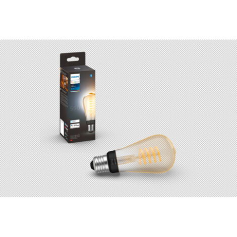 Philips Hue – Ampoule connectée E27 Filament ST64 7W – Lumière blanche réglable – Compatible Bluetooth et systèmes de maison intelligente
