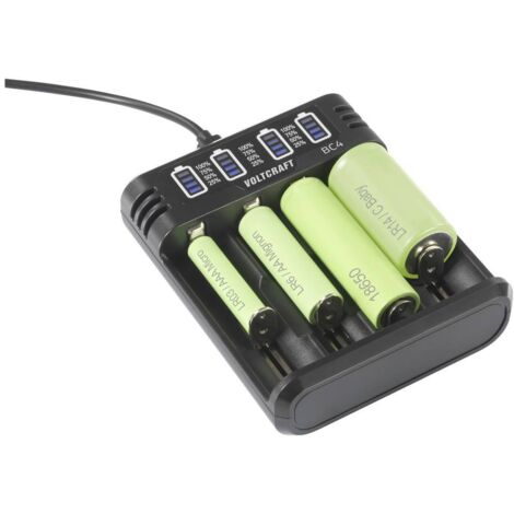 Chargeur De Piles VOLTCRAFT BC16 - Pour 16 Piles AA/AAA + 2 Piles 9V - LCD - Charge Rapide Et Intelligente