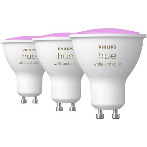 Philips Lighting Hue Ampoule à LED 871951434276700 CEE 2021: G (A - G) Hue  White & Col. Amb. GU10 Dreierpack 3x350lm GU10 12.9 W de blanc chaud à bl  W128012
