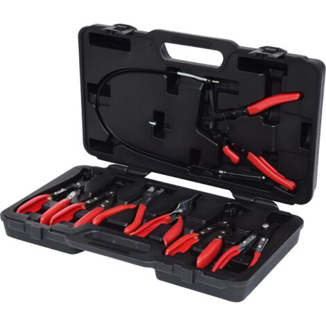Kstools – Jeu de pinces spéciales à colliers 7pcs – Acier Chrome Molybdène extra-fin – Poignée isolée pour espaces restreints – Valise plastique solide