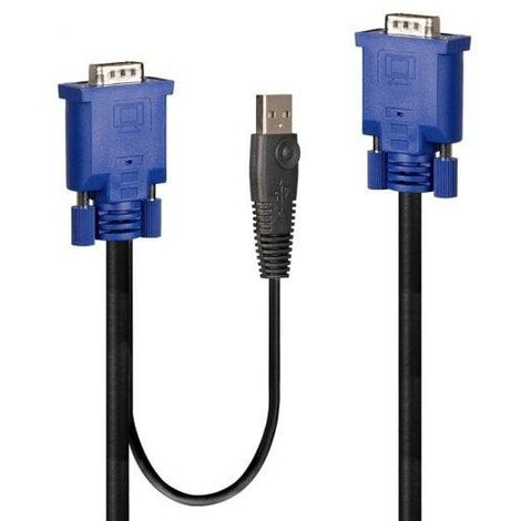 LINDY KVM Adaptateur [1x VGA - 1x VGA, USB-A] 2.00 m noir, bleu V929663 (1/4)