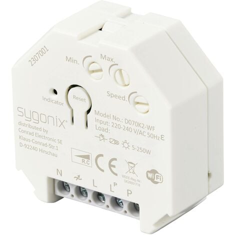 Sygonix SY-5775566 Variateur encastré Adapté pour ampoule: Lampe LED,  Ampoule électrique, Lampe halogène blanc C644622